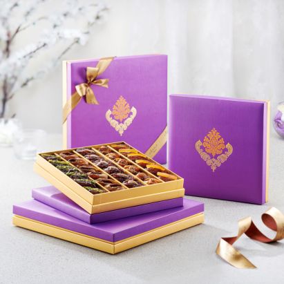 order for diwali Purple Marigold gift from bateel